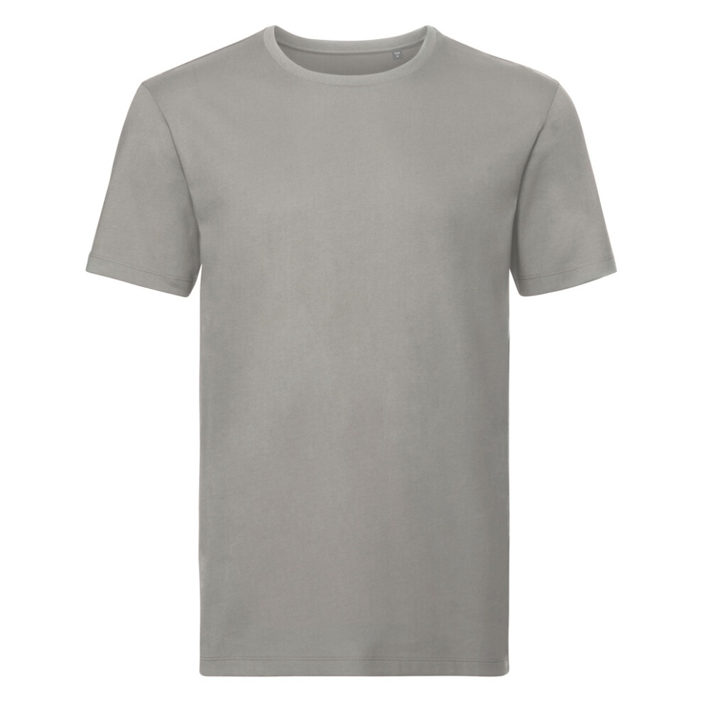 (XS, Stone) Russell Mens Authentic Pure Organic T-Shirt