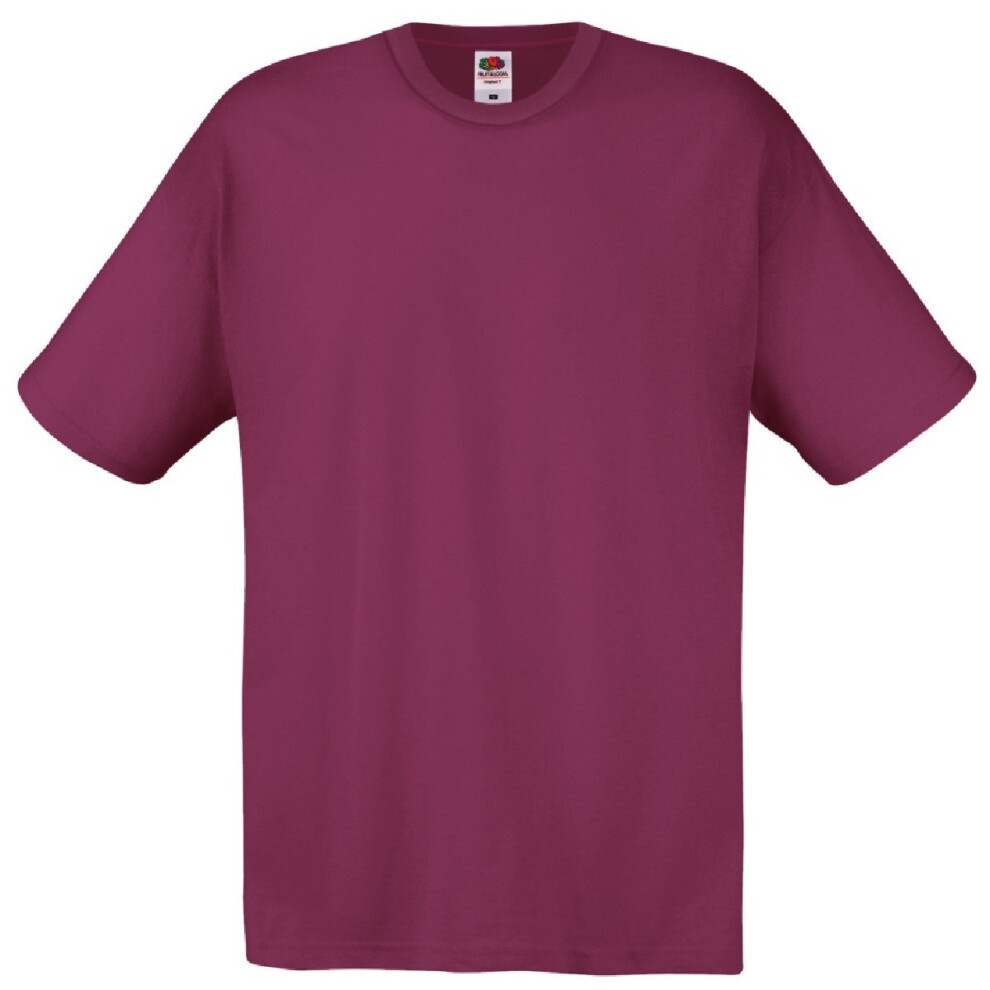 (XL, Burgundy) Fruit Of The Loom Mens Screen Stars Original Full Cut Short Sleeve T-Shirt