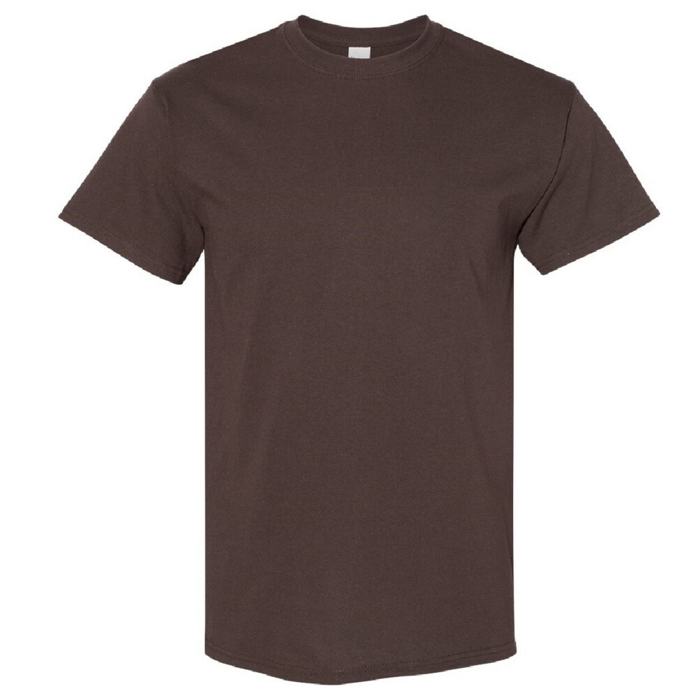 (L, Dark Chocolate) Gildan Mens Heavy Cotton Short Sleeve T-Shirt