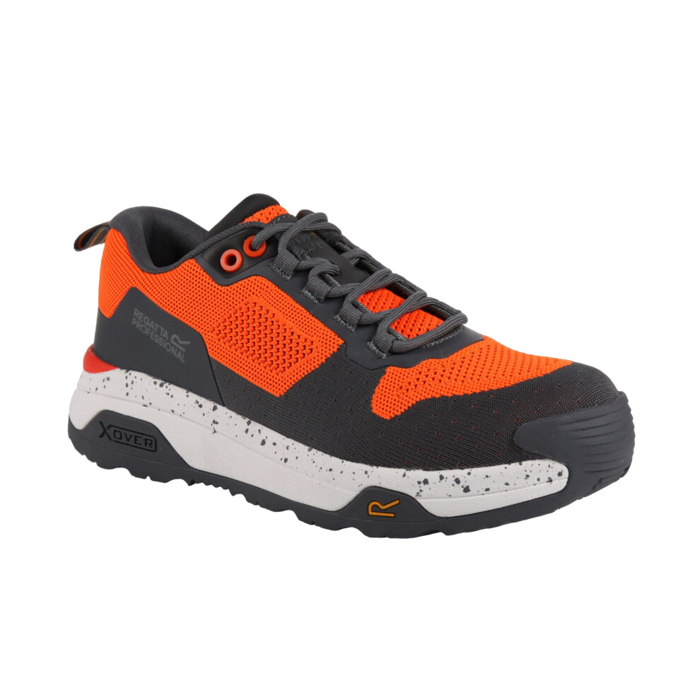 (11 UK, Flame Orange/Gunmetal Grey) Regatta Mens Crossfort Safety Boots