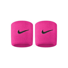 (One Size, Pink/Black) Nike Swoosh Wristband (Pack of 2)
