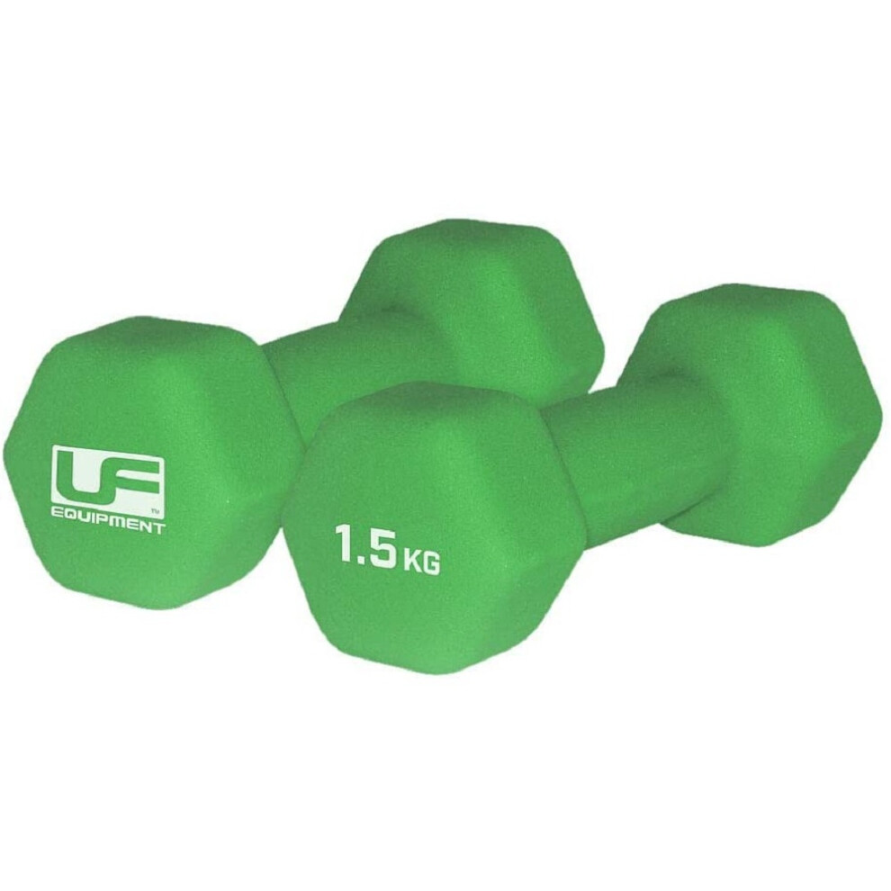 Urban Fitness Equipment Green (1.5Kg, ) Neoprene Hexagon Dumbell (Pack Of 2)