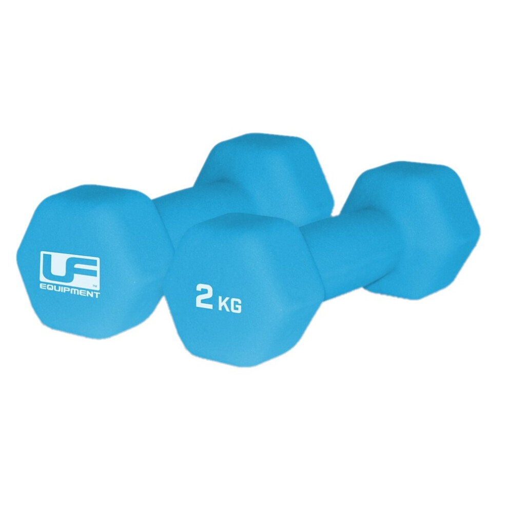 Urban Fitness Equipment Sky Blue (2Kg, ) Neoprene Hexagon Dumbell (Pack Of 2)