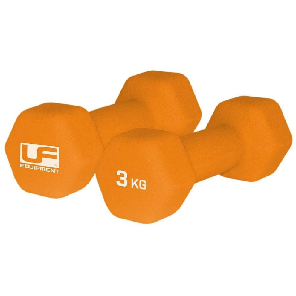 Urban Fitness Equipment Orange (3Kg, ) Neoprene Hexagon Dumbell (Pack Of 2)