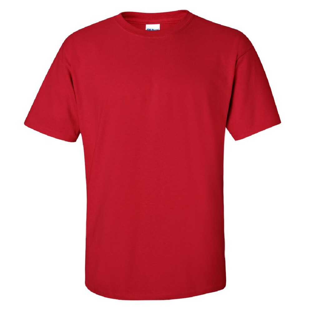 (S, Cherry Red) Gildan Mens Ultra Cotton Short Sleeve T-Shirt