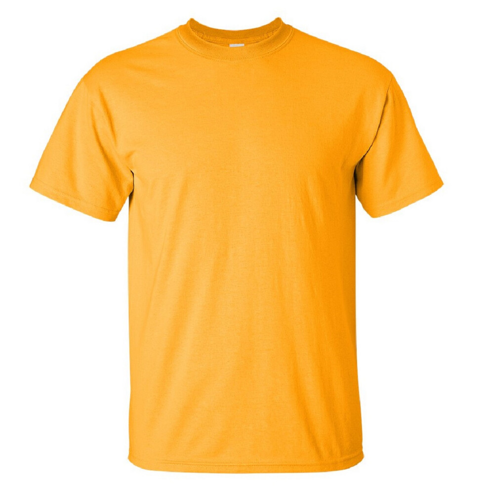 (2XL, Gold) Gildan Mens Ultra Cotton Short Sleeve T-Shirt