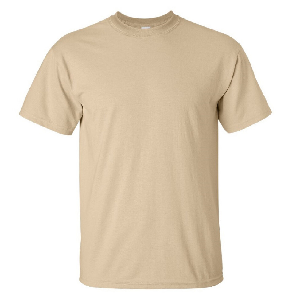 (2XL, Tan) Gildan Mens Ultra Cotton Short Sleeve T-Shirt