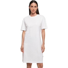 (M, White) Build Your Brand Womens/Ladies Organic Split Hem Oversized T-Shirt Dress