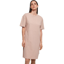 (M, Dusk Rose) Build Your Brand Womens/Ladies Organic Split Hem Oversized T-Shirt Dress