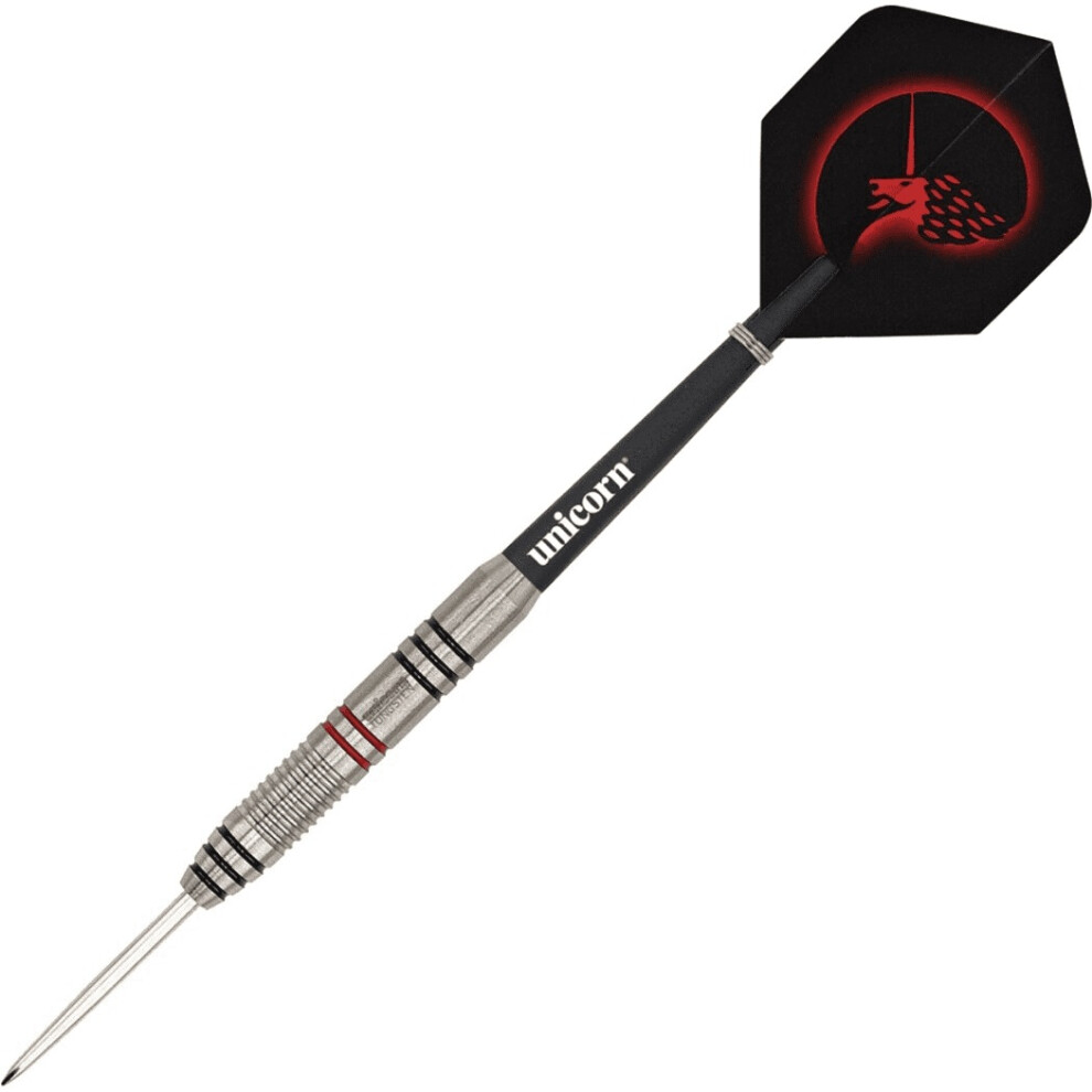 (21g, Silver/Black/Red) Unicorn Core Plus Win Darts (Pack of 3)