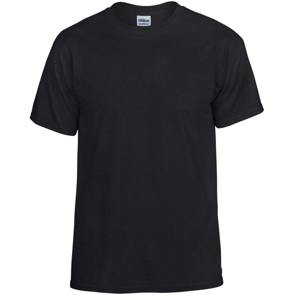 (L, Black) Gildan DryBlend Adult Unisex Short Sleeve T-Shirt