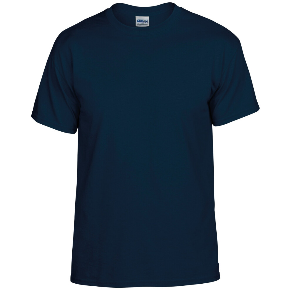 (L, Navy) Gildan DryBlend Adult Unisex Short Sleeve T-Shirt