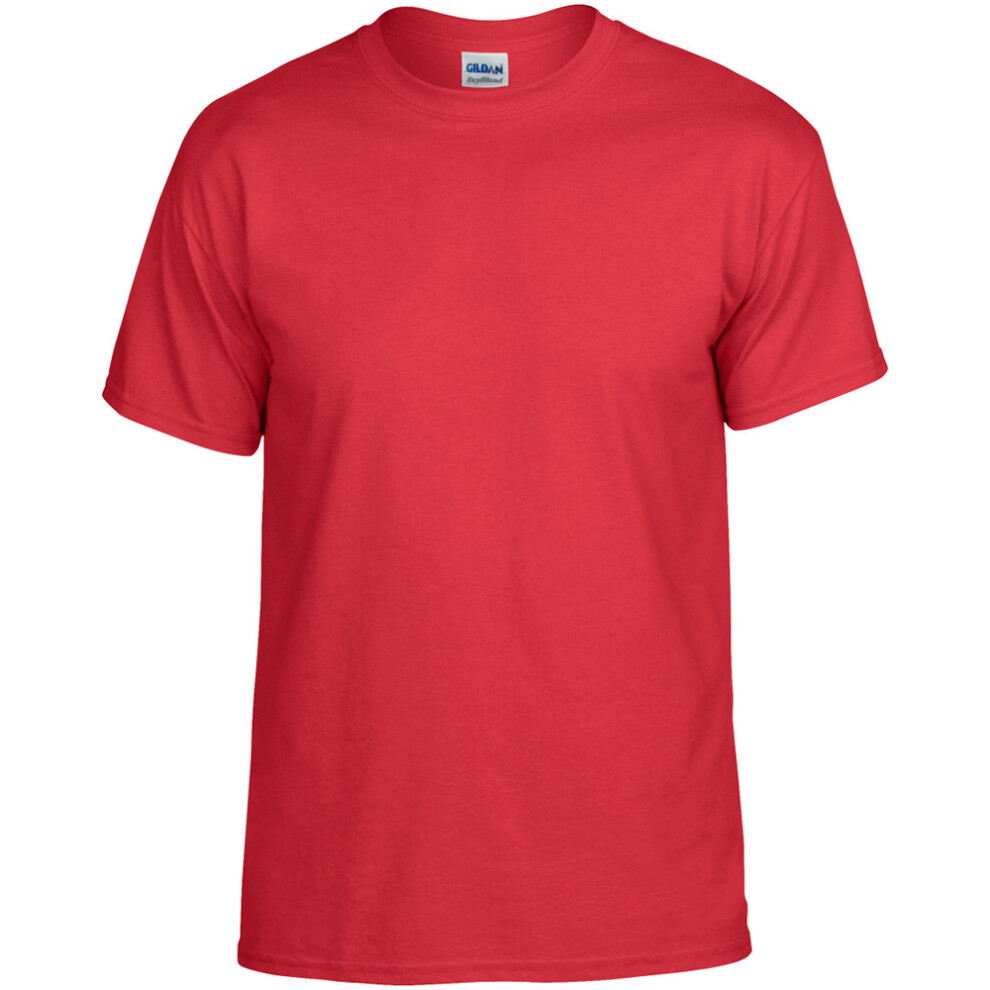 (M, Red) Gildan DryBlend Adult Unisex Short Sleeve T-Shirt