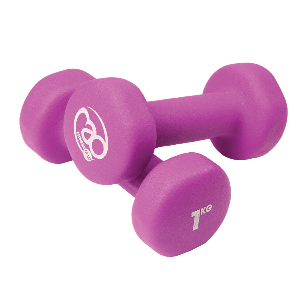 (1kg, Purple) Fitness Mad Dumbell Set (Pack Of 2)