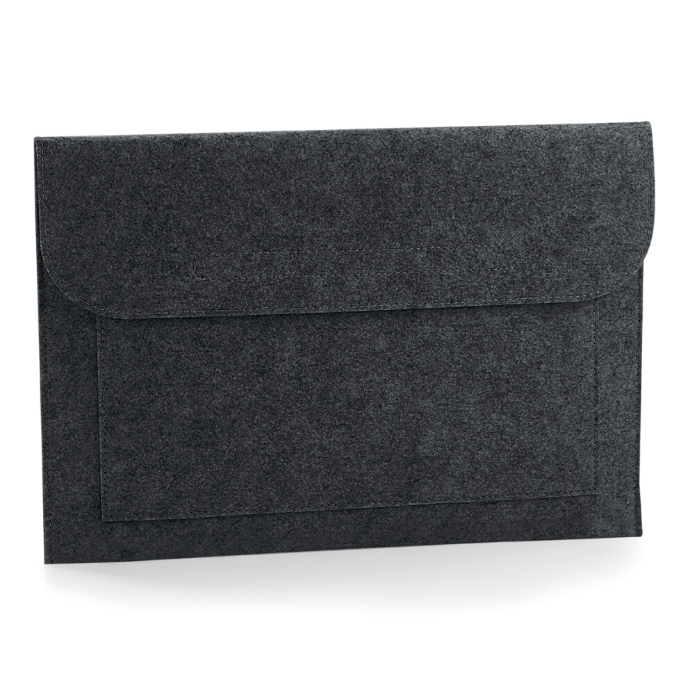 (One Size, Charcoal Melange) BagBase Felt Laptop/Document Slip/Sleeve