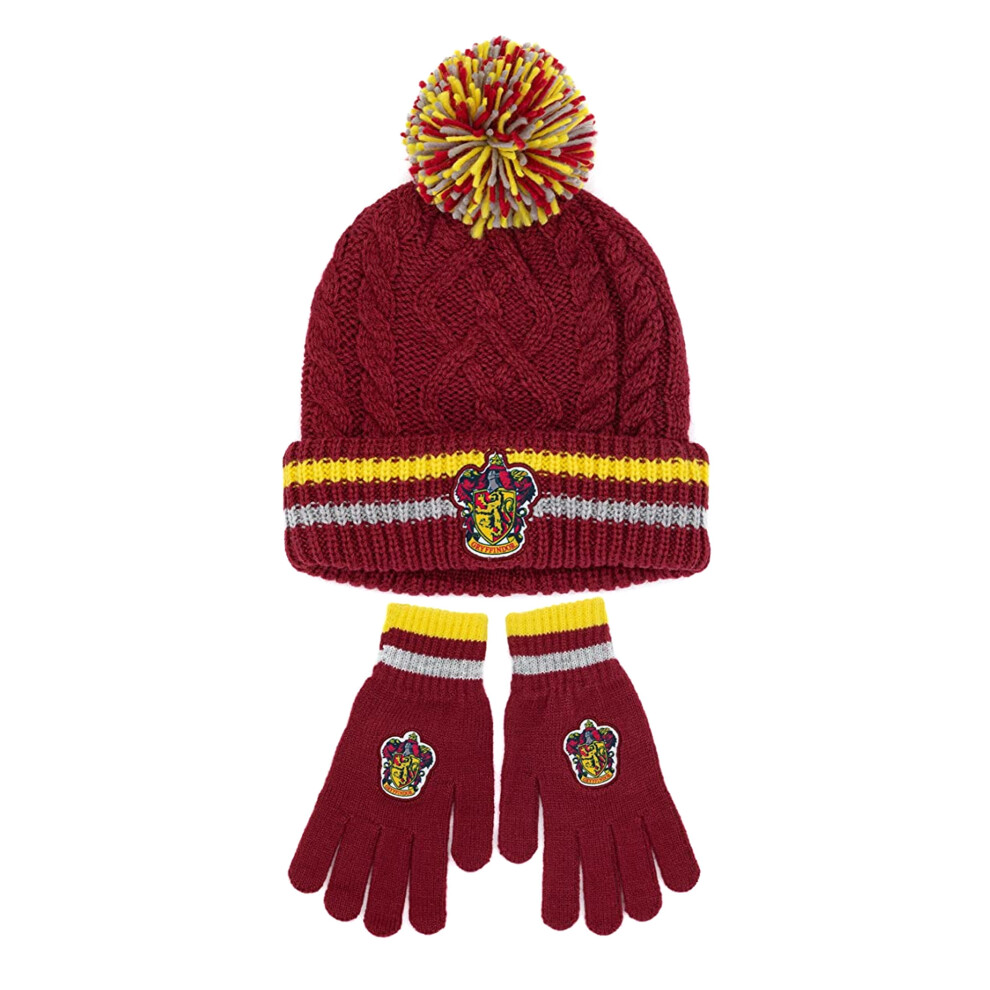 Harry Potter Unisex Adult Gryffindor Beanie & Gloves Set
