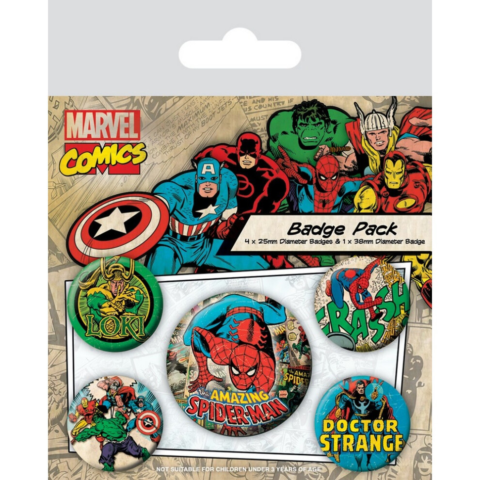 Comics Spider-Man Badge Set (Pack Of 5)