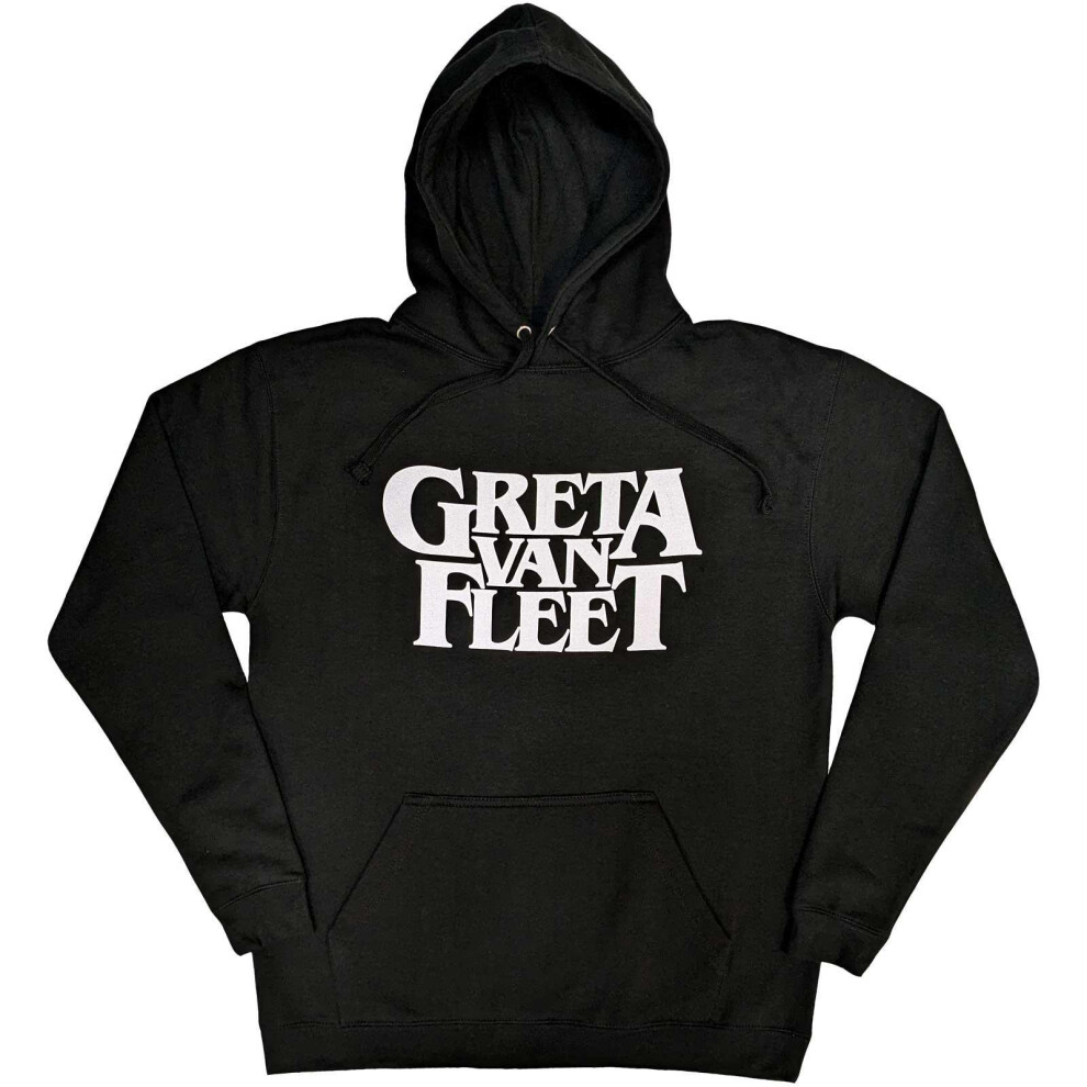 (L, Black) Greta Van Fleet Unisex Adult Logo Hoodie