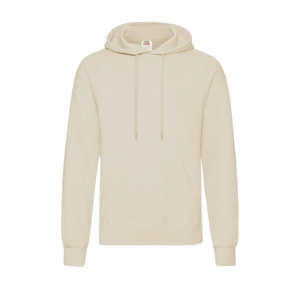 (S, Natural) Fruit Of The Loom Unisex Adults Classic Hooded Sweatshirt