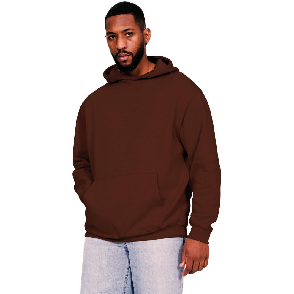 (S, Chocolate) Casual Classics Mens Core Ringspun Cotton Oversized Hoodie