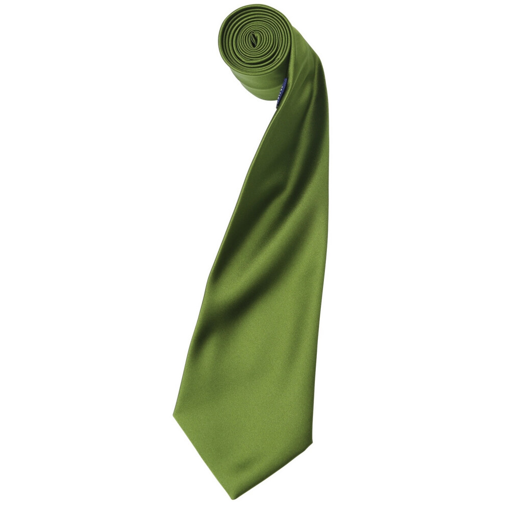 (One Size, Oasis Green) Premier Mens Plain Satin Tie (Narrow Blade) (Pack of 2)