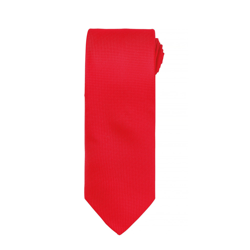 (One Size, Red) Premier Mens Micro Waffle Formal Work Tie (Pack of 2)