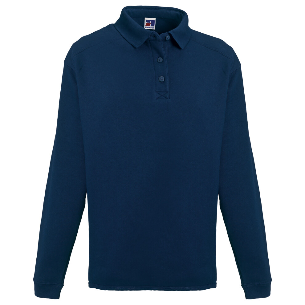 (L, French Navy) Russell Europe Mens Heavy Duty Collar Sweatshirt 