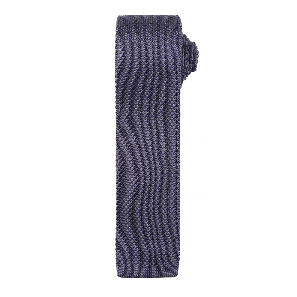 (One Size, Steel) Premier Mens Slim Textured Knit Effect Tie