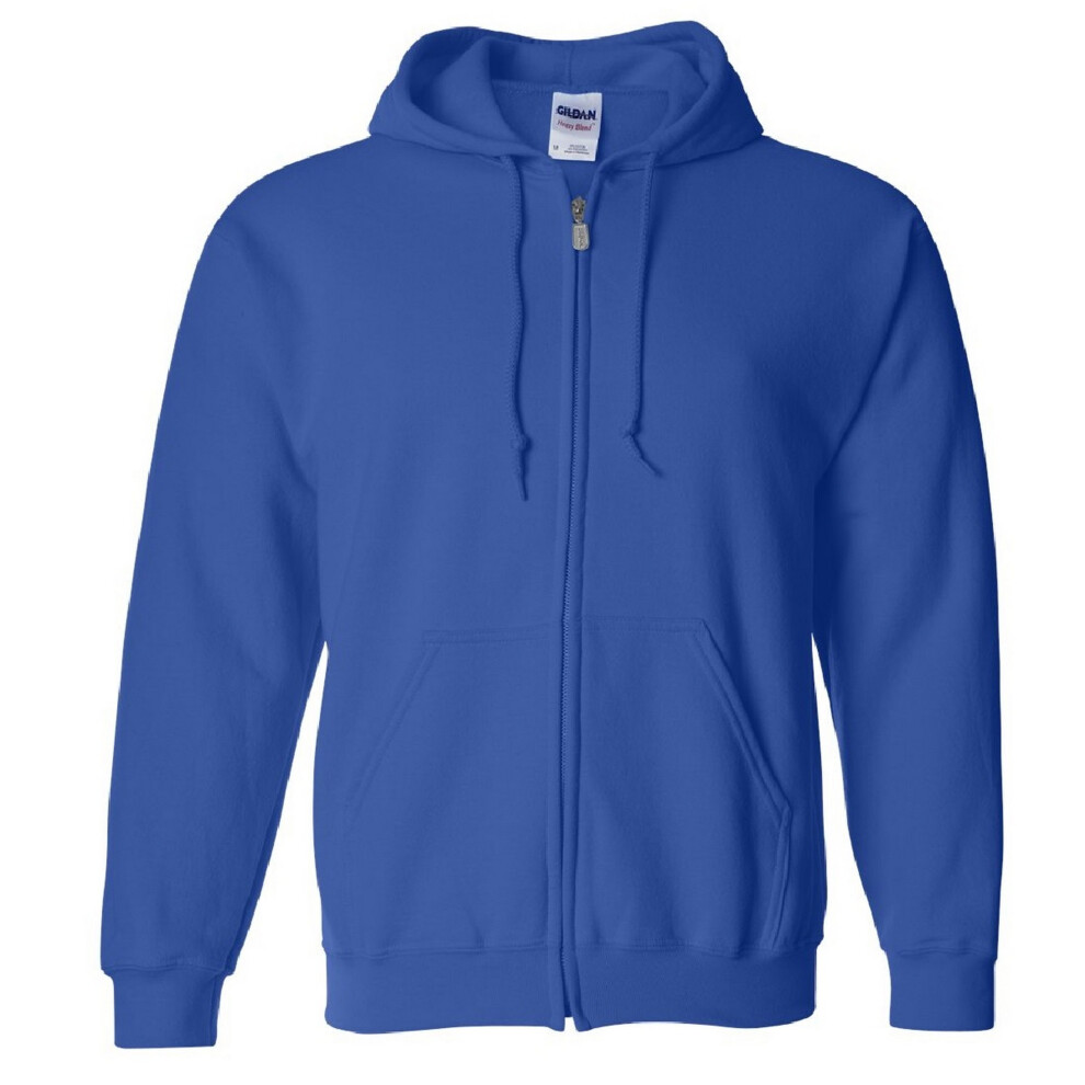 (4XL, Royal) Gildan Heavy Blend Unisex Adult Full Zip Hooded Sweatshirt Top