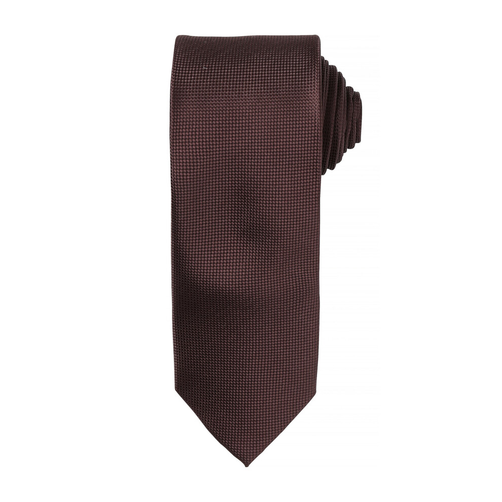 (One Size, Brown) Premier Mens Micro Waffle Formal Work Tie