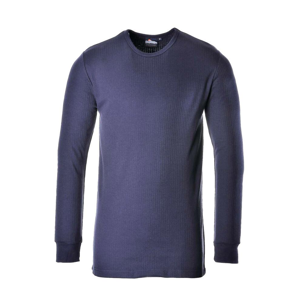 (XL, Navy) Portwest Mens Thermal Underwear Long Sleeved T-Shirt (B123)