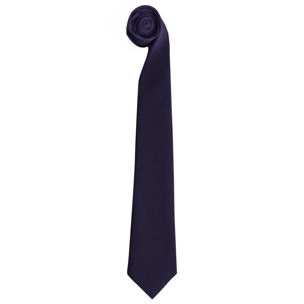 (One Size, Navy) Premier Tie - Men Plain Work Tie