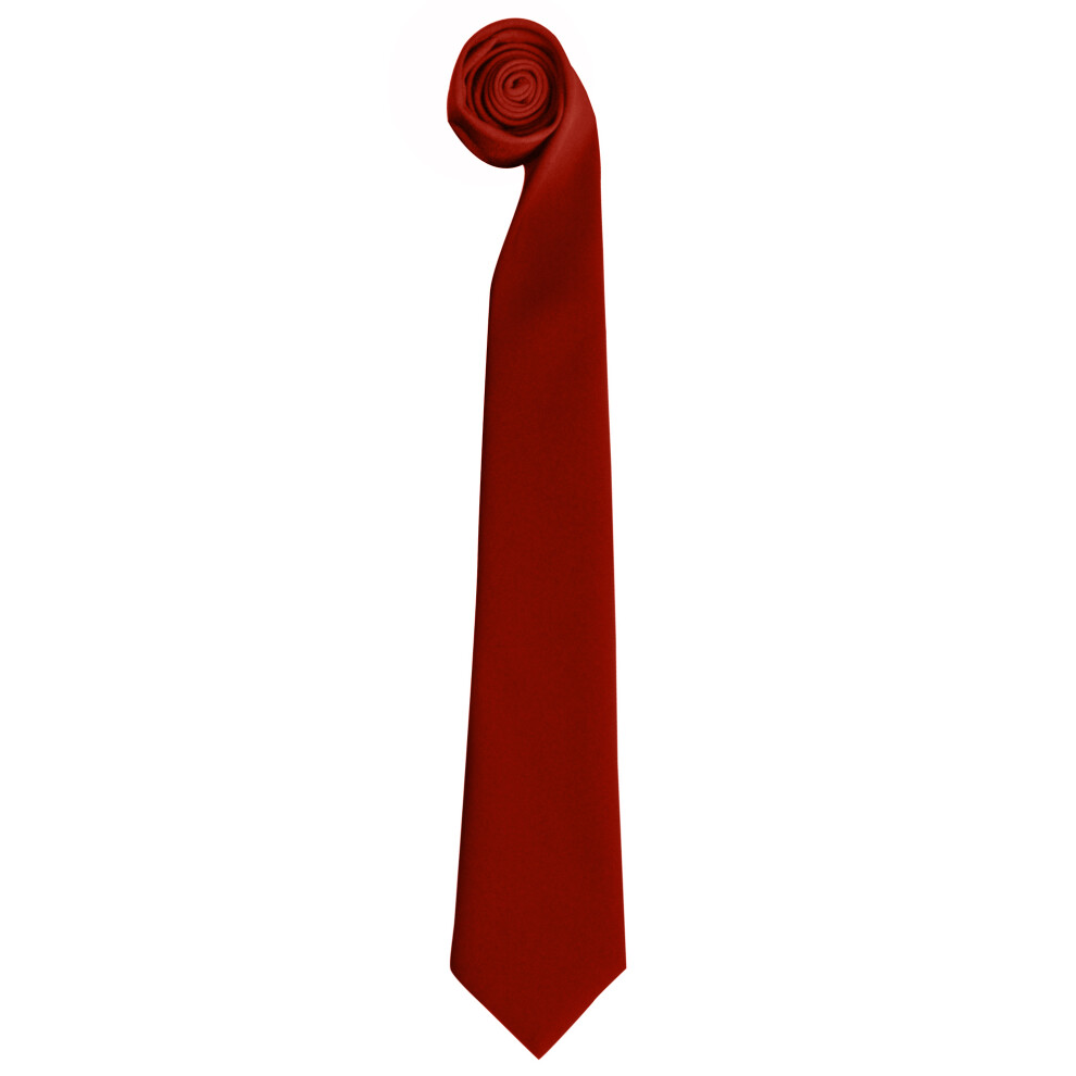 (One Size, Red) Premier Tie - Men Plain Work Tie