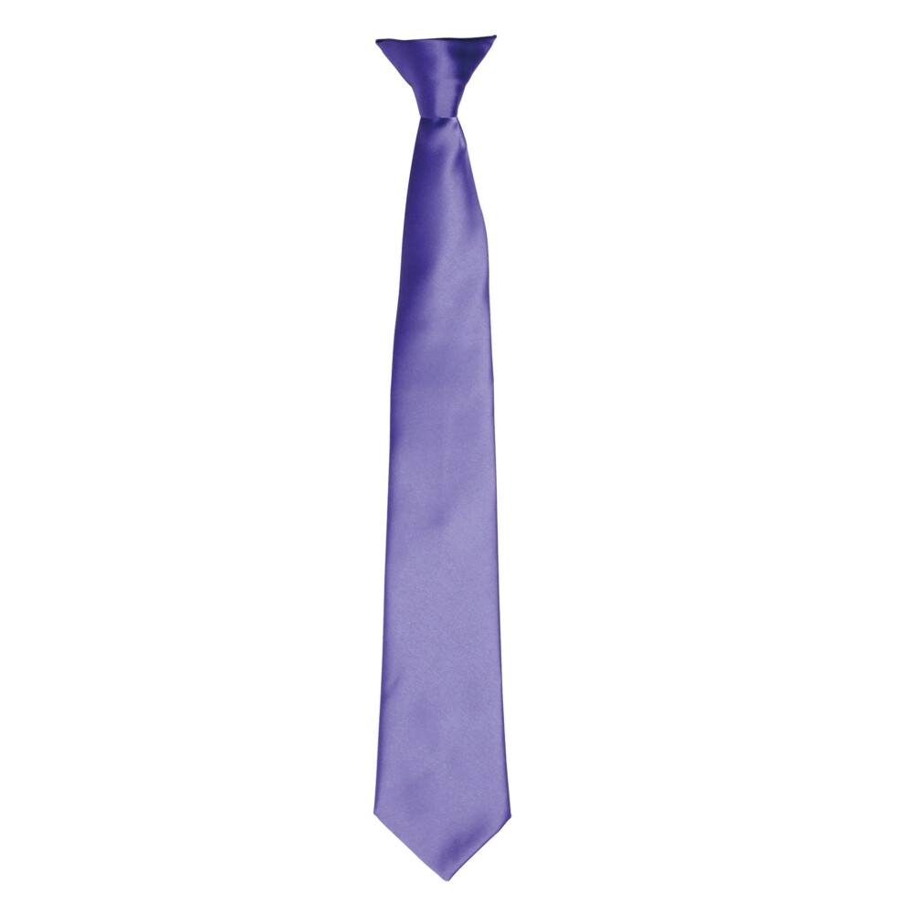 (One size, Purple) Premier Colours Mens Satin Clip Tie