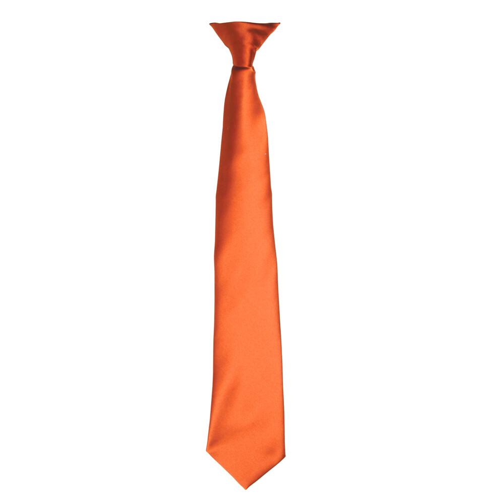 (One size, Orange) Premier Colours Mens Satin Clip Tie