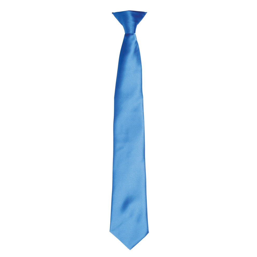 (One size, Sapphire) Premier Colours Mens Satin Clip Tie