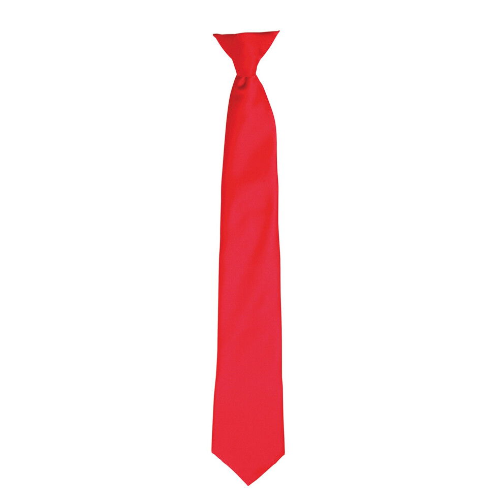 (One size, Strawberry Red) Premier Colours Mens Satin Clip Tie