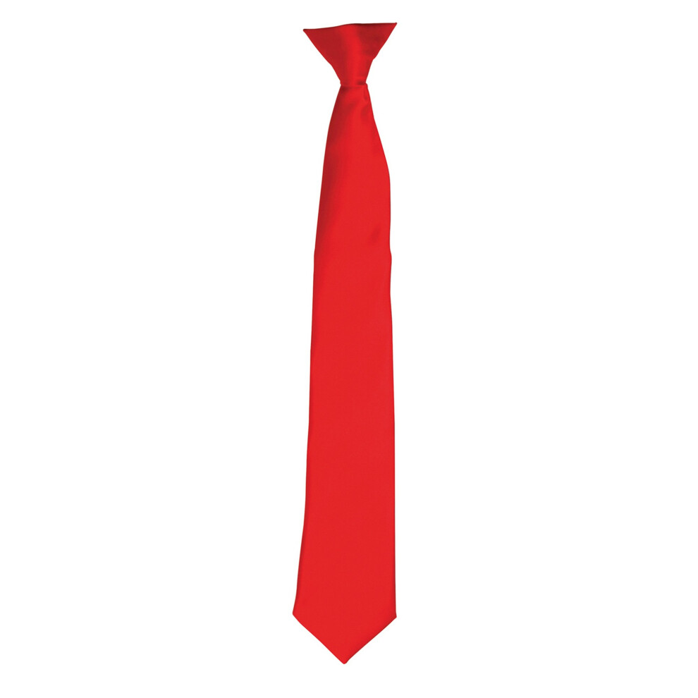 (One size, Red) Premier Colours Mens Satin Clip Tie