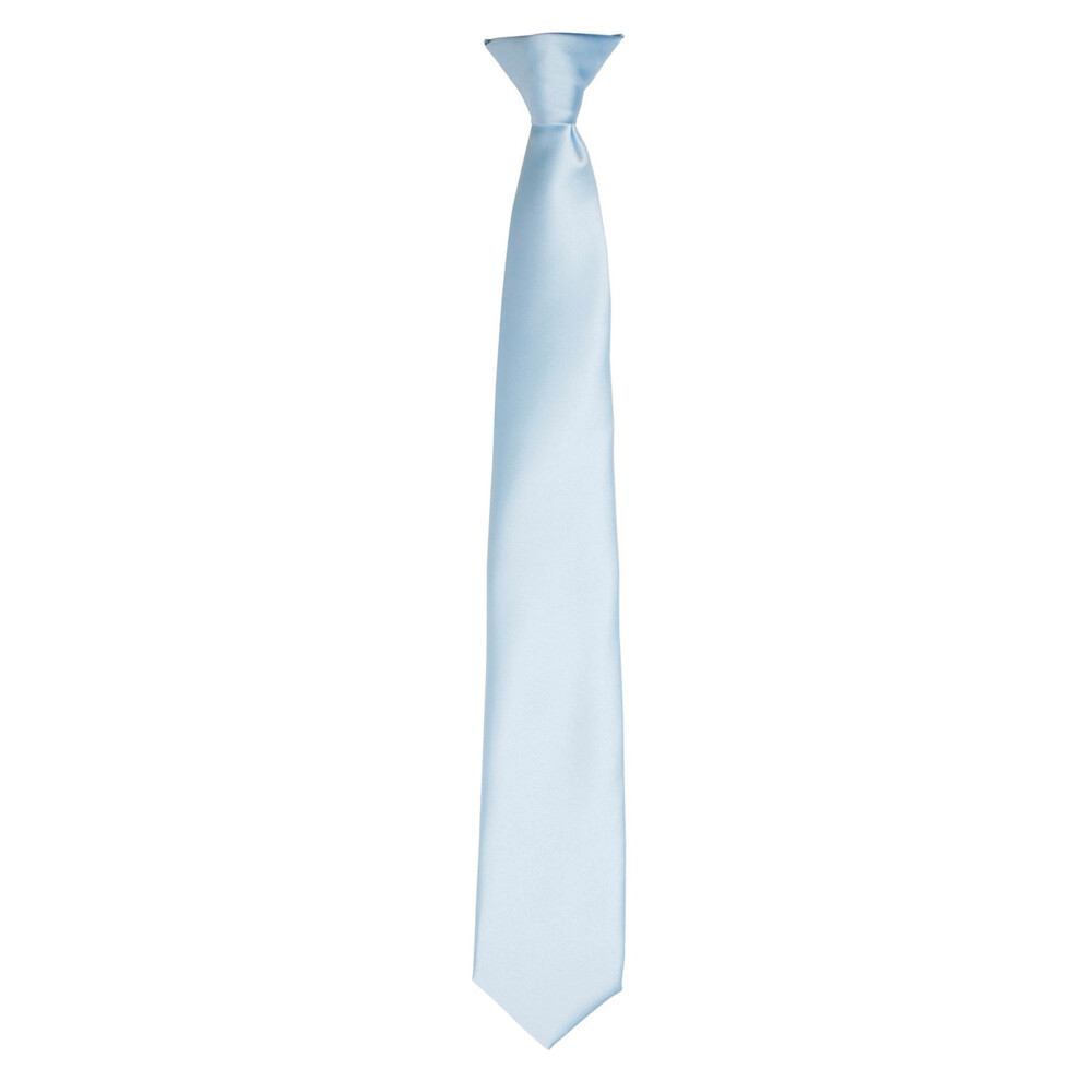 (One size, Light Blue) Premier Colours Mens Satin Clip Tie