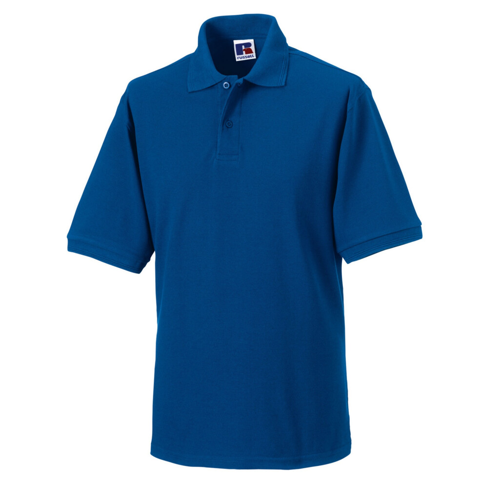 (XS, Bright Royal Blue) Russell Mens Polycotton Pique Hardwearing Polo Shirt