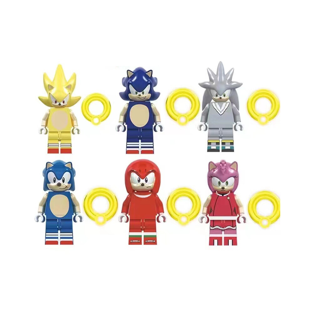 6pcs Fit Lego Sonic The Hedgehog Minifigures Kids Toys