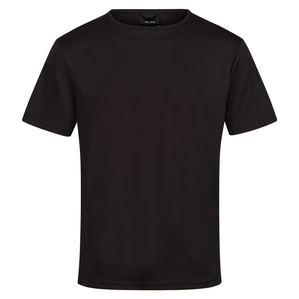 (S, Black) Regatta Mens Pro Reflective Moisture Wicking T-Shirt