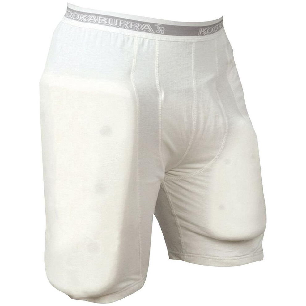 (L, White) Kookaburra Unisex Adult Cricket Padded Shorts