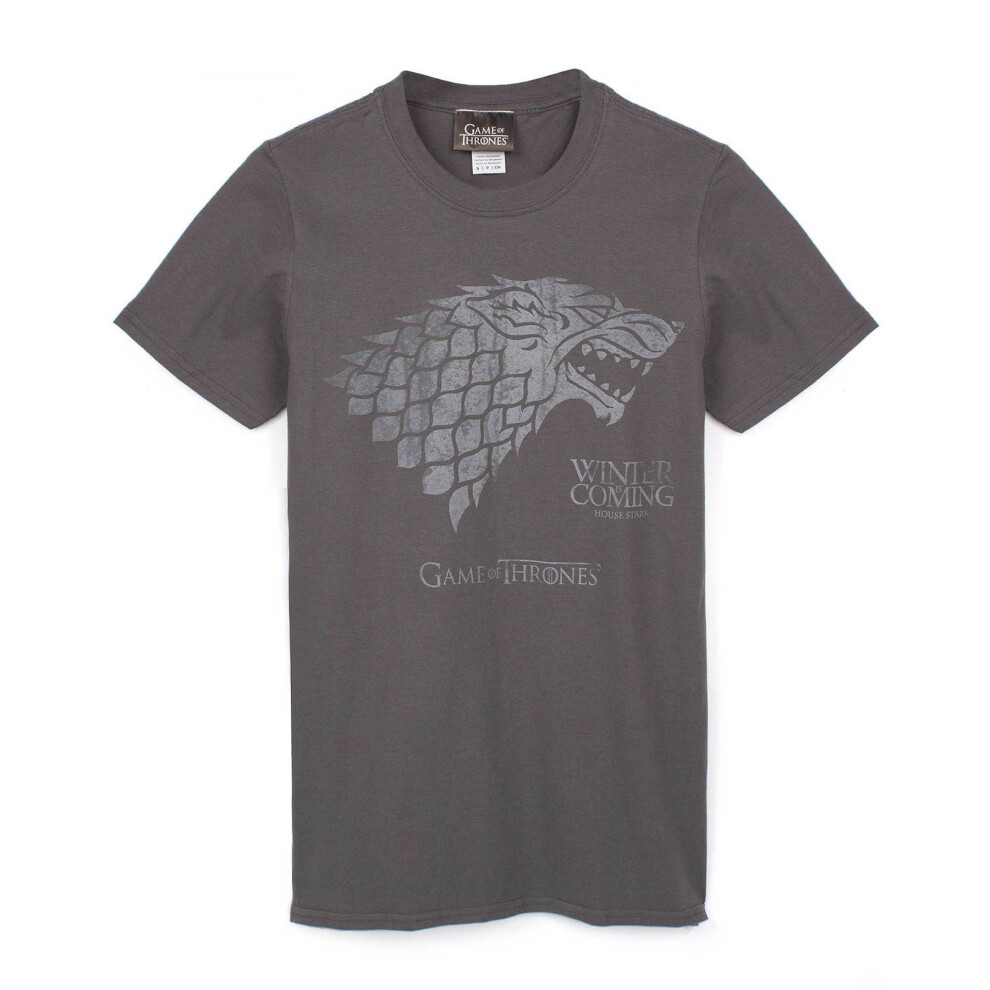 Game Of Thrones Mens Winter Is Coming Stark T-Shirt Grey