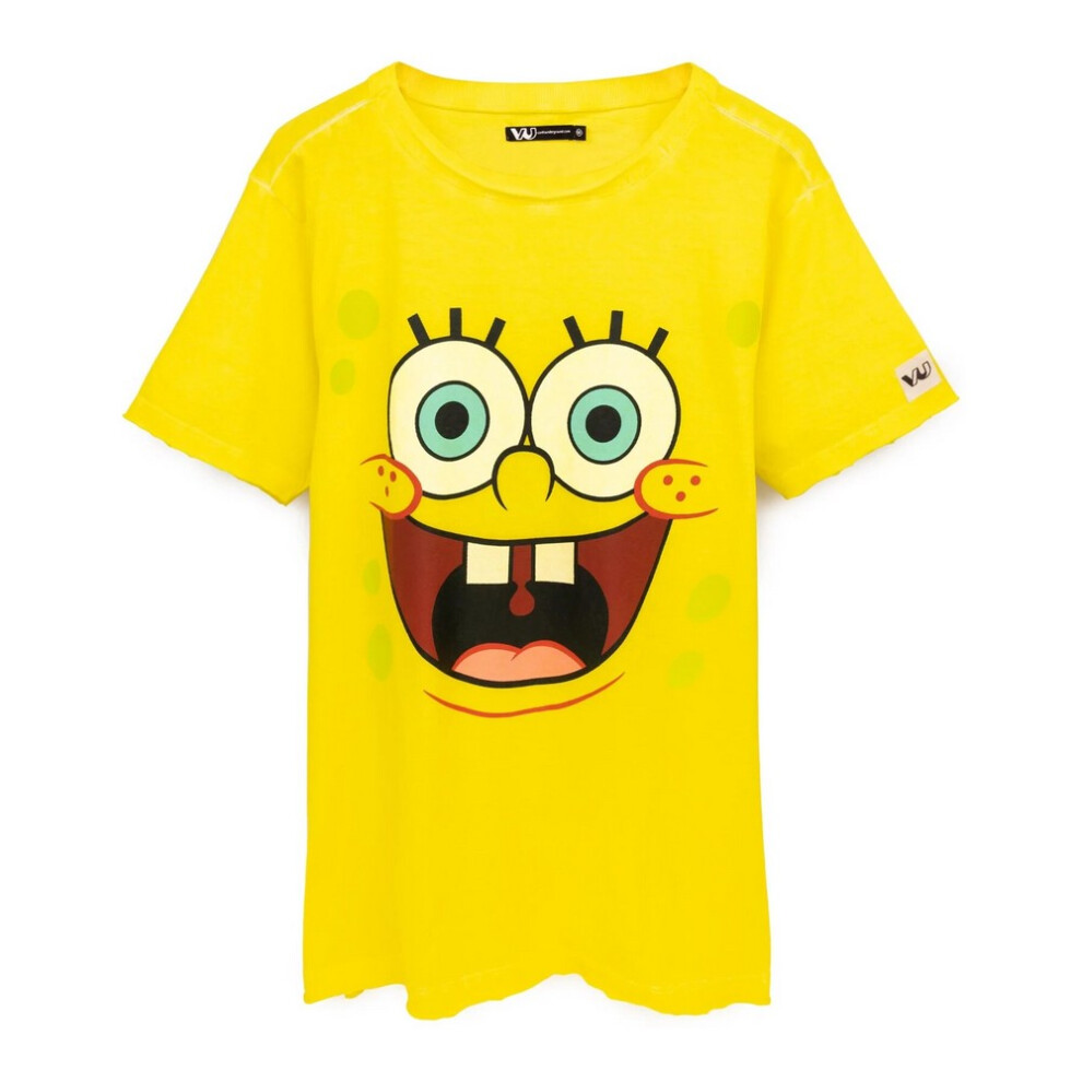(XL, Yellow) SpongeBob SquarePants Unisex Adult Face T-Shirt