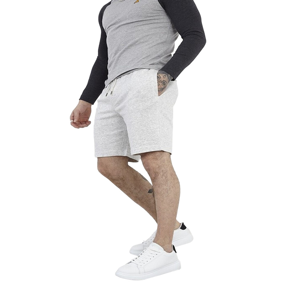 (L, Ecru Marl) Brave Soul Mens Elasticated Shorts