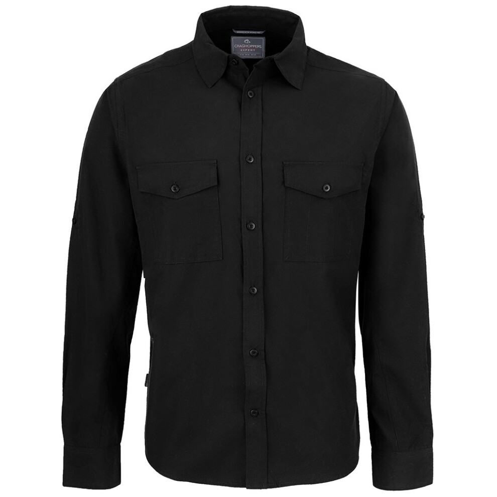(S, Black) Craghoppers Mens Expert Kiwi Long-Sleeved Shirt