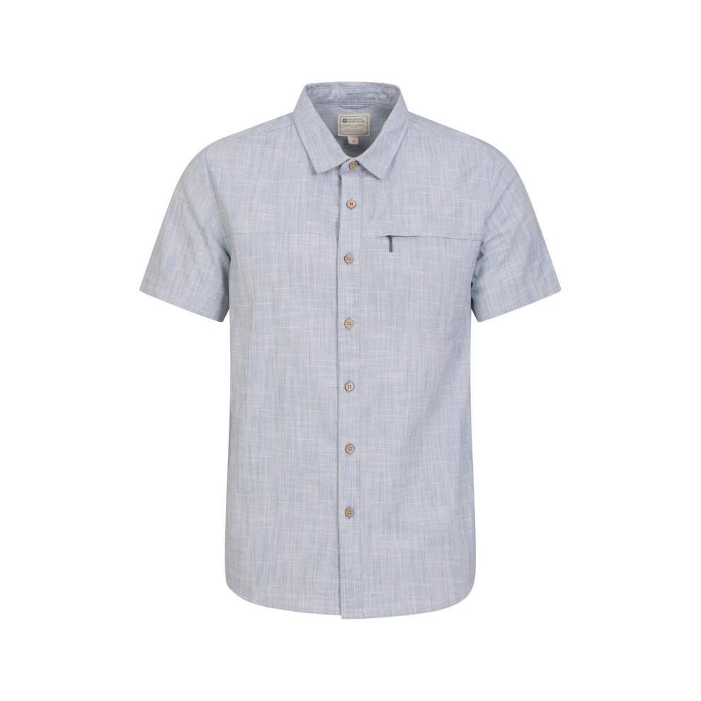 (L, Blue) Mountain Warehouse Mens Coconut Slub Short-Sleeved Shirt-image-OPC-PC9TKJP-NEW