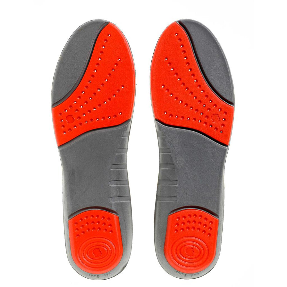 (7 UK, Grey/Red) Sorbothane Double Strike Insoles