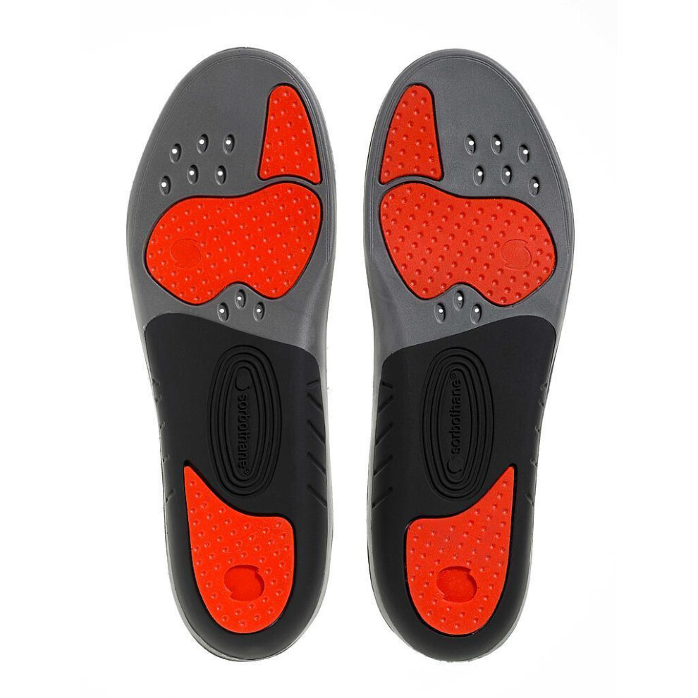 (10 UK, Red/Black/Grey) Sorbothane Pro Insoles